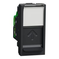 Розетка комп'ютерна RJ45, одинарна, кат.6 UTP, 1 модуль, антрацит, Unica NEW NU341454