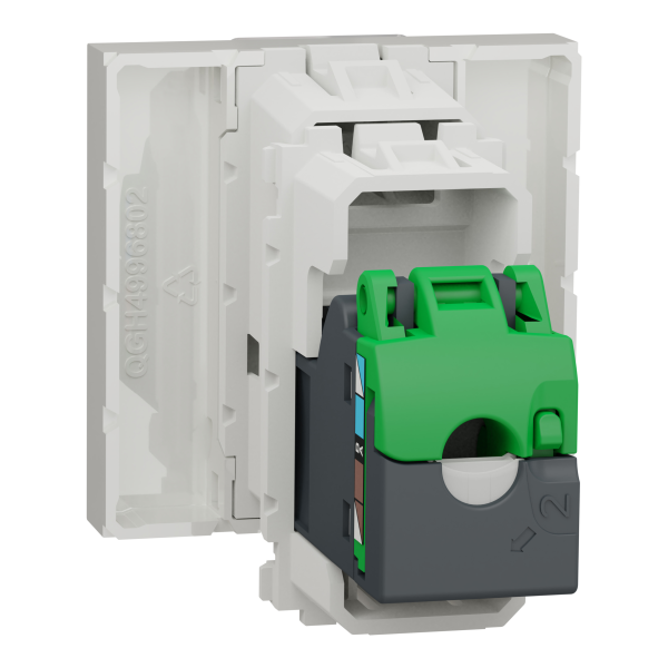 Розетка комп'ютерна RJ45, одинарна, кат.6 UTP, 2 модуля, білий, Unica NEW NU341518