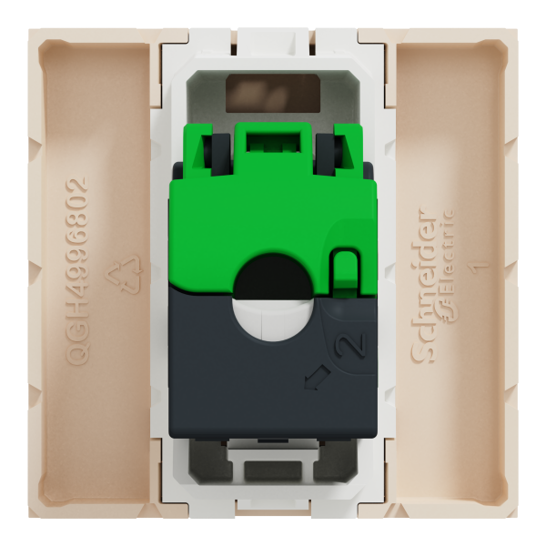 Розетка комп'ютерна RJ45, одинарна, кат.6 UTP, 2 модуля, бежевий, Unica NEW NU341544