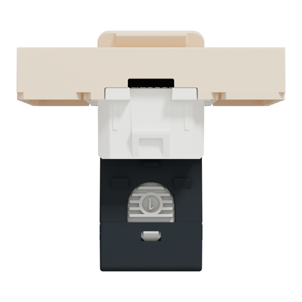 Розетка комп'ютерна RJ45, одинарна, кат.6 UTP, 2 модуля, бежевий, Unica NEW NU341544