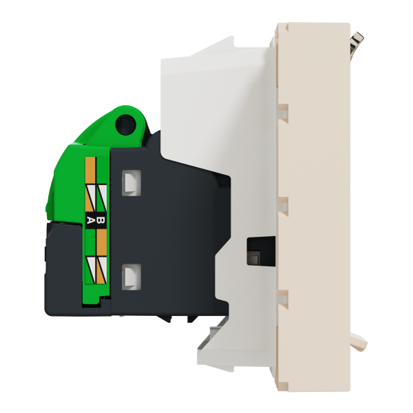 Розетка комп'ютерна RJ45, одинарна, кат.6 UTP, 2 модуля, бежевий, Unica NEW NU341544