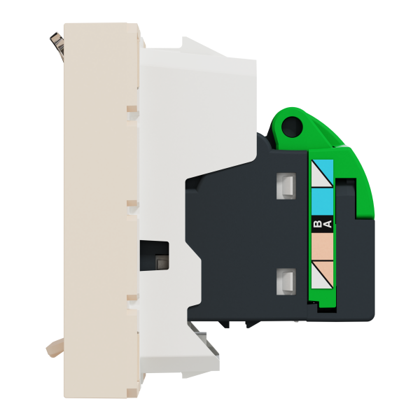 Розетка комп'ютерна RJ45, одинарна, кат.6 UTP, 2 модуля, бежевий, Unica NEW NU341544