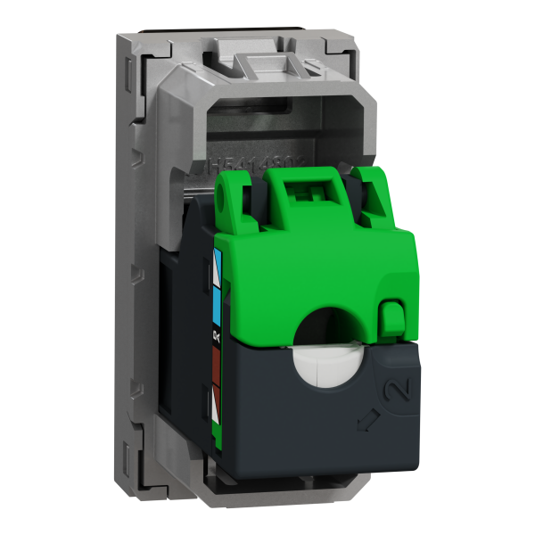 Розетка комп'ютерна RJ45, одинарна, кат.6 STP, 1 модуль, алюміній, Unica NEW NU341630