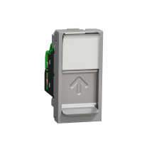 Розетка комп'ютерна RJ45, одинарна, кат.6 STP, 1 модуль, алюміній, Unica NEW NU341630