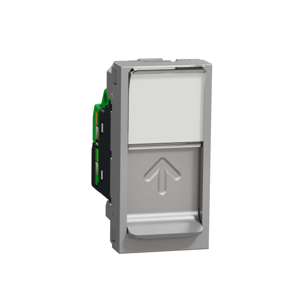 Розетка комп'ютерна RJ45, одинарна, кат.6 STP, 1 модуль, алюміній, Unica NEW NU341630