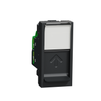 Розетка комп'ютерна RJ45, одинарна, кат.6 STP, 1 модуль, антрацит, Unica NEW NU341654