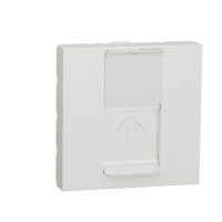 Розетка комп'ютерна RJ45, одинарна, кат.6 STP, 2 модуля, білий, Unica NEW NU341718