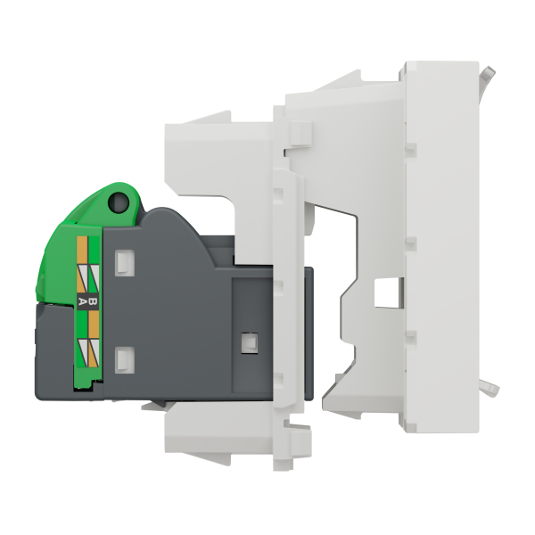 Розетка комп'ютерна RJ45, одинарна, кат.6 STP, 2 модуля, білий, Unica NEW NU341718