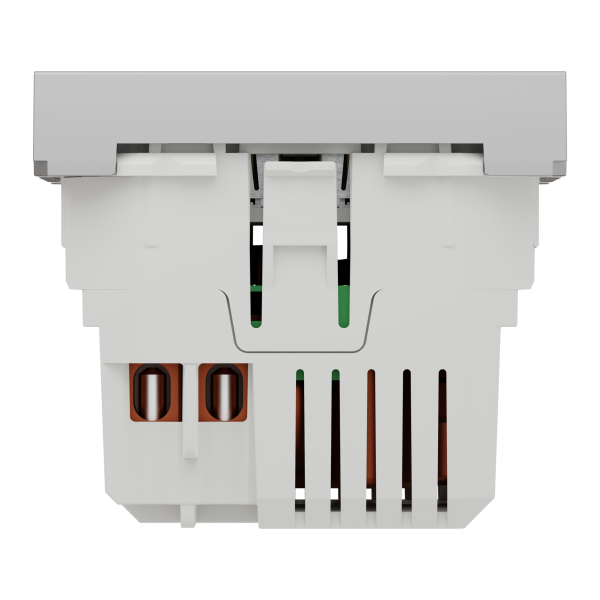 Розетка USB 2.0 зарядна подвійна 2.1А, 2 модуля, алюміній, Unica NEW NU341830