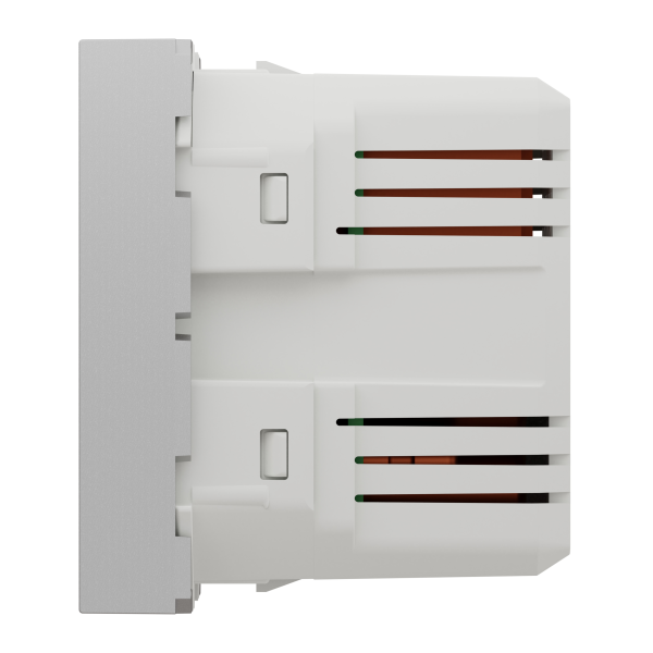 Розетка USB 2.0 зарядна подвійна 2.1А, 2 модуля, алюміній, Unica NEW NU341830