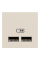 Розетка USB 2.0 зарядна подвійна 2.1А, 2 модуля, бежевий, Unica NEW NU341844