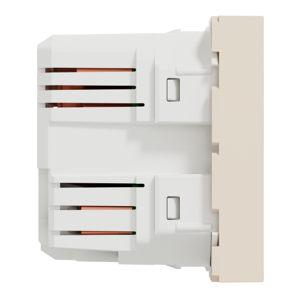 Розетка USB 2.0 зарядна подвійна 2.1А, 2 модуля, бежевий, Unica NEW NU341844