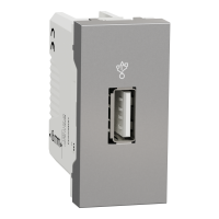 Розетка для передачі даних USB 2.0, 1 модуль, алюміній, Unica NEW NU342930