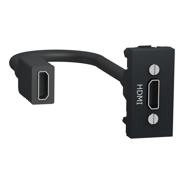 Розетка HDMI, 1 модуль, антрацит, Unica NEW NU343054