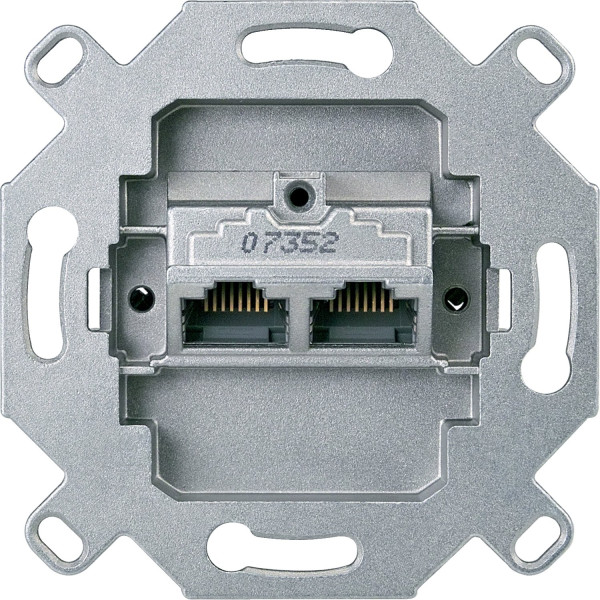 Розетка комп'ютерна RJ45 подвійна, кат 6а, механізм, Merten MTN465706