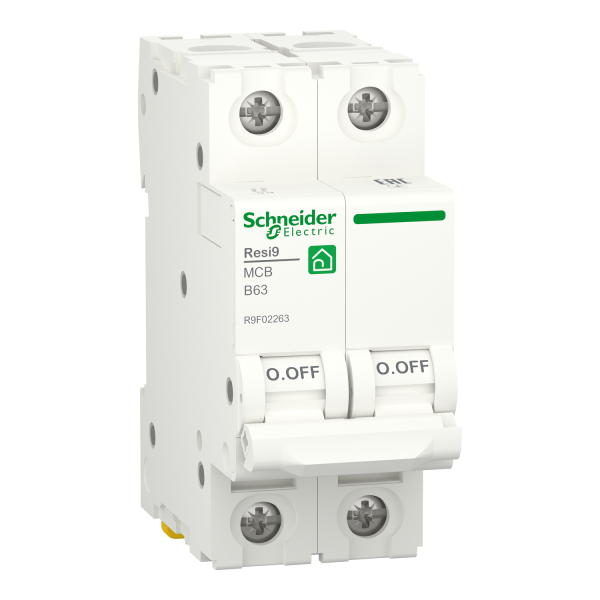 Автоматичний вимикач 6kA 2P 63A В, Resi9 Schneider Electric R9F02263