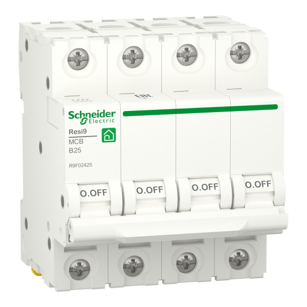 Автоматичний вимикач 6kA 4P 25A В, Resi9 Schneider Electric R9F02425