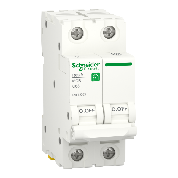 Автоматичний вимикач 6kA 2P 63A C, Resi9 Schneider Electric R9F12263