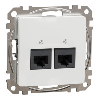 Комп'ютерна розетка подвійна RJ45, кат. 5e, неекр. UTP, Білий, Sedna Design SDD111452