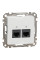 Комп'ютерна розетка подвійна RJ45, кат. 5e, неекр. UTP, Білий, Sedna Design SDD111452