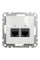 Комп'ютерна розетка подвійна RJ45, кат. 5e, неекр. UTP, Білий, Sedna Design SDD111452