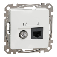 Комп'ютерна розетка RJ45+TV, кат. 6, неекр. UTP, Білий, Sedna Design SDD111469T