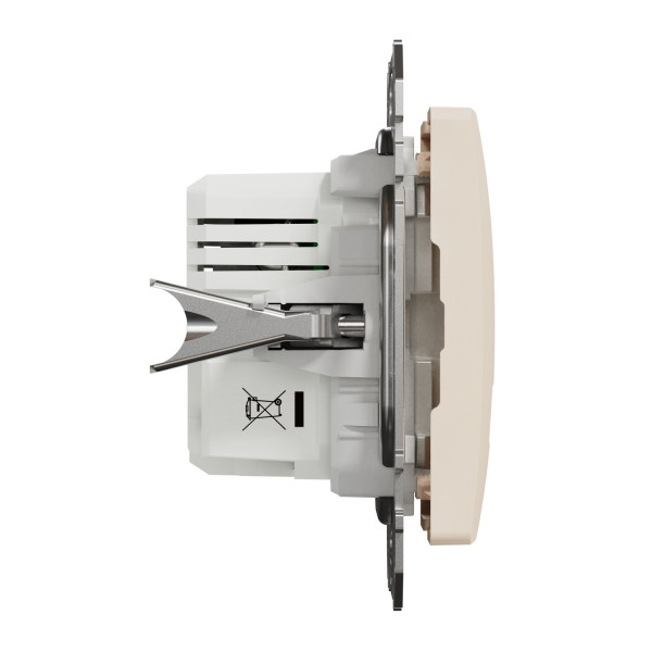 Розетка USB подвійна А+C, 2.4А, 230В, Бежевий, Sedna Design SDD112402