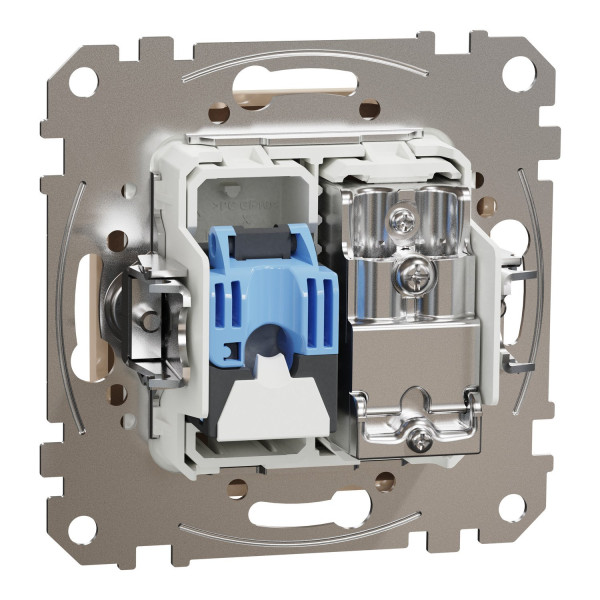 Комп'ютерна розетка RJ45+TV, кат. 6, неекр. UTP, Бежевий, Sedna Design SDD112469T