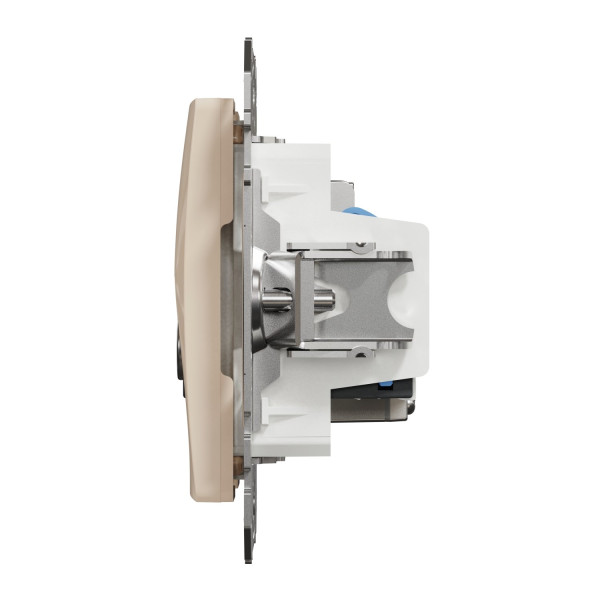 Комп'ютерна розетка RJ45+TV, кат. 6, неекр. UTP, Бежевий, Sedna Design SDD112469T