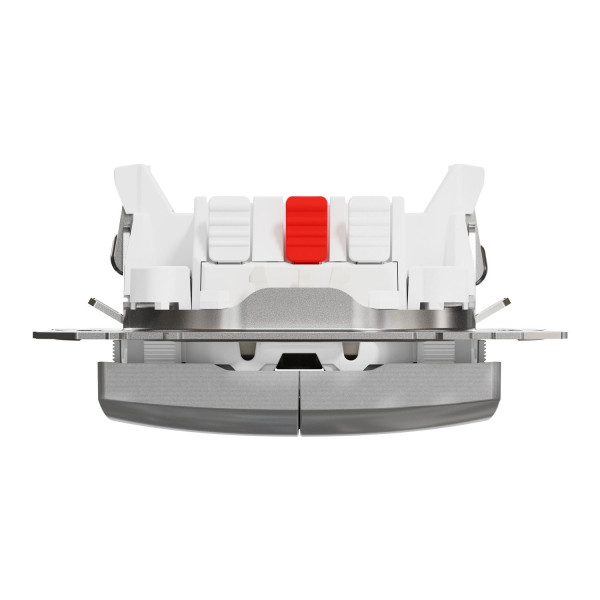 Двохклавішний вимикач з синьою підсвіткою 10А-250В, Алюміній, Sedna Design SDD113105L