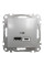 Розетка USB подвійна А+C, 2.4А, 230В, Алюміній, Sedna Design SDD113402