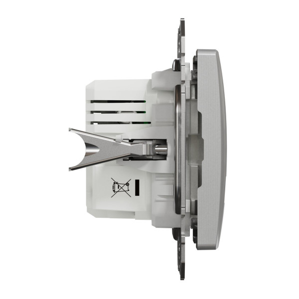 Розетка USB подвійна А+C, 2.4А, 230В, Алюміній, Sedna Design SDD113402