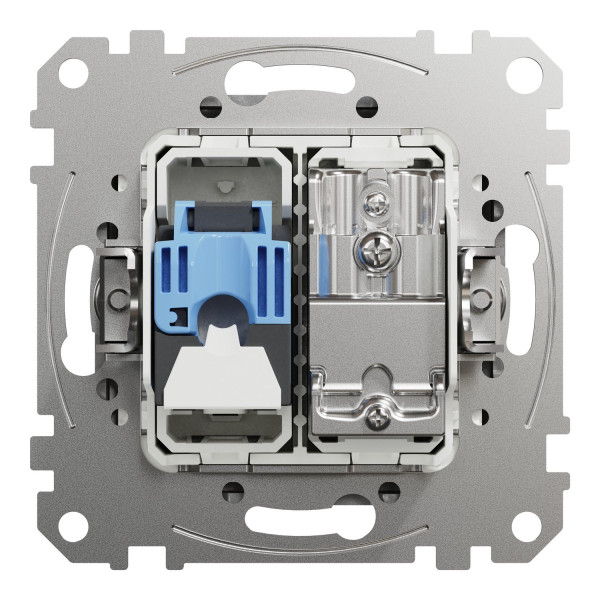 Комп'ютерна розетка RJ45+TV, кат. 6, неекр. UTP, Алюміній, Sedna Design SDD113469T
