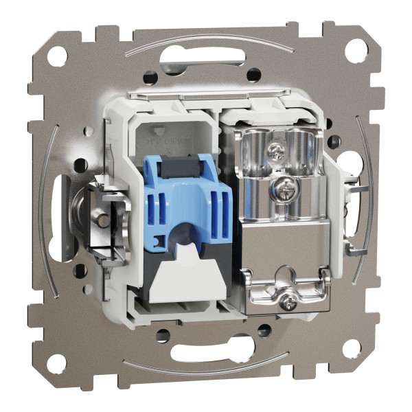 Комп'ютерна розетка RJ45+TV, кат. 6, неекр. UTP, Алюміній, Sedna Design SDD113469T