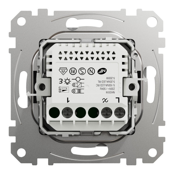 Світлорегулятор поворотний LED, 230В, 100Вт, Алюміній, Sedna Design SDD113502