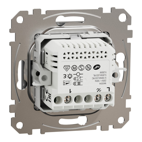 Світлорегулятор поворотний LED, 230В, 100Вт, Алюміній, Sedna Design SDD113502