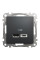 Розетка USB подвійна А+C, 2.4А, 230В, Чорний, Sedna Design SDD114402