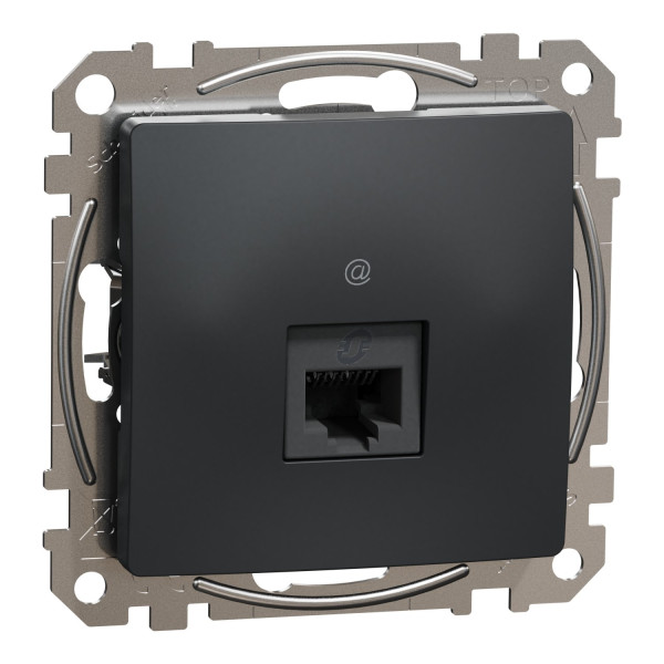 Комп'ютерна розетка RJ45, кат. 5e, неекр. UTP, Чорний, Sedna Design SDD114451