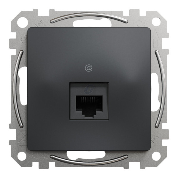 Комп'ютерна розетка RJ45, кат. 5e, неекр. UTP, Чорний, Sedna Design SDD114451