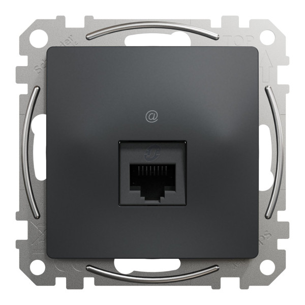 Комп'ютерна розетка RJ45, кат. 6, неекр. UTP, Чорний, Sedna Design SDD114461
