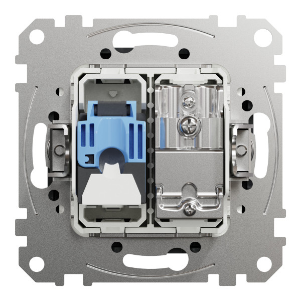 Комп'ютерна розетка RJ45+TV, кат. 6, неекр. UTP, Чорний, Sedna Design SDD114469T
