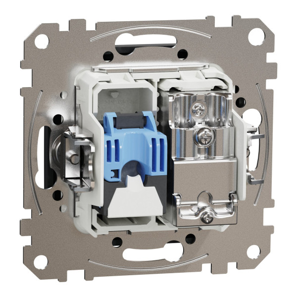 Комп'ютерна розетка RJ45+TV, кат. 6, неекр. UTP, Чорний, Sedna Design SDD114469T