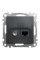 Комп'ютерна розетка RJ45+TV, кат. 6, неекр. UTP, Чорний, Sedna Design SDD114469T