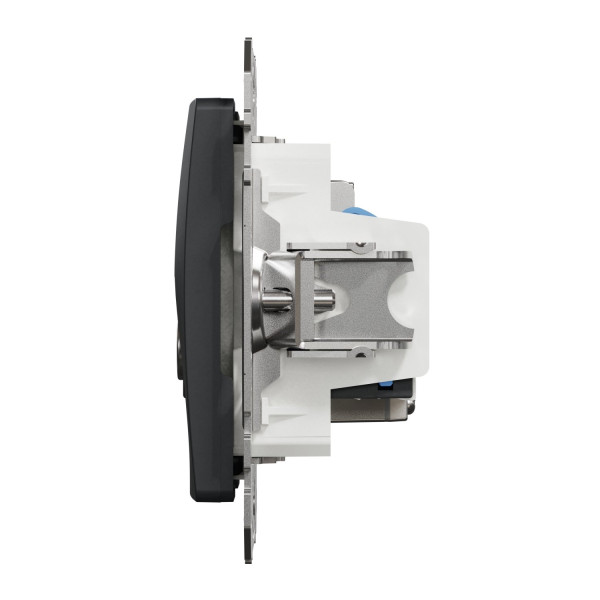 Комп'ютерна розетка RJ45+TV, кат. 6, неекр. UTP, Чорний, Sedna Design SDD114469T