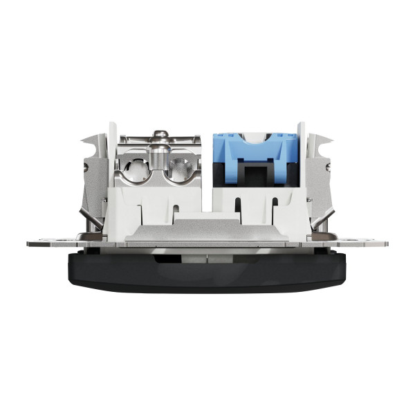Комп'ютерна розетка RJ45+TV, кат. 6, неекр. UTP, Чорний, Sedna Design SDD114469T