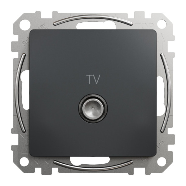 Розетка TV кінцева, 4дБ, Чорний, Sedna Design SDD114471