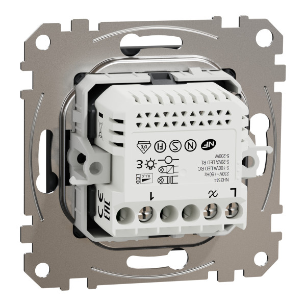 Світлорегулятор поворотний LED, 230В, 100Вт, Чорний, Sedna Design SDD114502