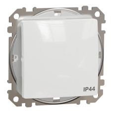 Одноклавішний перехресний перемикач IP44, 10А-250В, Білий, Sedna Design SDD211107