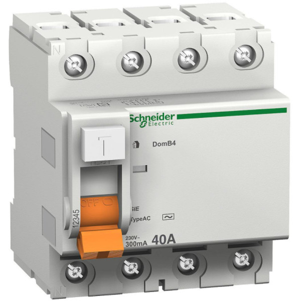 ПЗВ Диф. вимикач навантаження ВД63 4П 40A 100мA Schneider Electric 11464