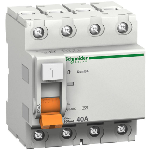 ПЗВ Диф. вимикач навантаження ВД63 4П 63A 100мA Schneider Electric 11467